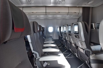 Empty seats in the airplane