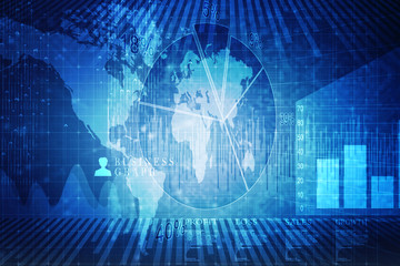 2d rendering Stock market online business concept. business Graph 
