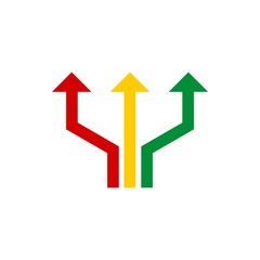 Road choice icon or logo, Arrow sign