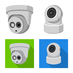 Vector design of cctv and camera icon. Set of cctv and system stock symbol for web.