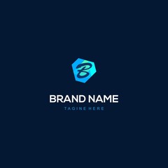Letter B Blue Polygon Abstract Creative Modern Business Logo