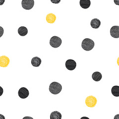 Seamless pattern, polka dot fabric, wallpaper, vector.