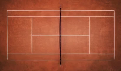 Foto op Aluminium Tennis Clay Court. View from the bird's flight. Aerial photography © es0lex