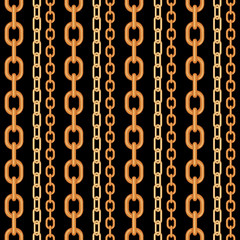 Gold Chain jewelry seamless pattern.