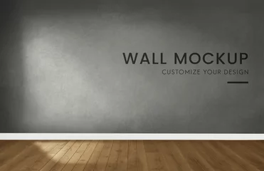 Crédence de cuisine en verre imprimé Mur Empty room with a dark gray wall mockup