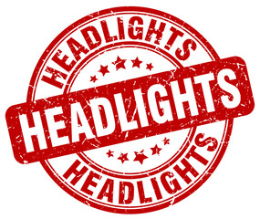 headlights red grunge stamp