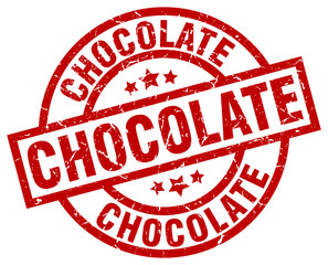 chocolate round red grunge stamp