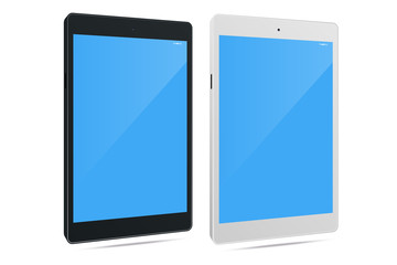 Two tablets mock up with blank screen.