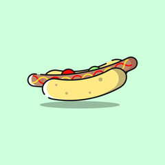 Hot dog. Fast food icon.