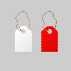 Two blank paper gift or sale offer tags.