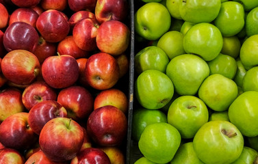 Different sorts of apples on a local Mediterranean market