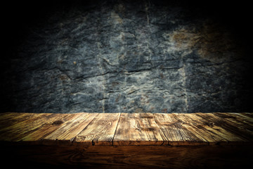Table background and dark mood wall background 