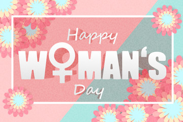 happy womans day with flower