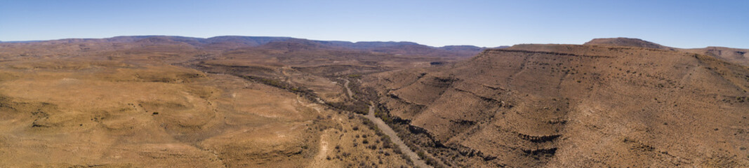 Panoramic Aerial view over the Karoo region in South Africa