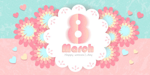happy womans day with flower