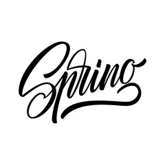 Spring lettering web banner template. Vector illustration EPS10