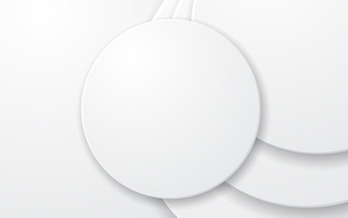 White abstract background. Circle multi layer shape in center composition.   