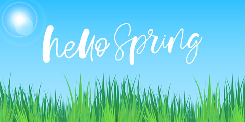 Spring lettering web banner template. Vector illustration EPS10