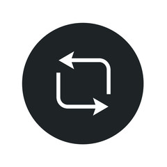 Simple black icon on white background. Repeat icon. Vector illustration web design element. 