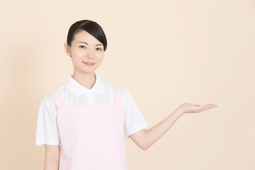 Working woman in an apron