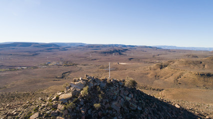 Panoramic Aerial view over the Karoo region in South Africa