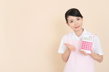 Working woman in an apron