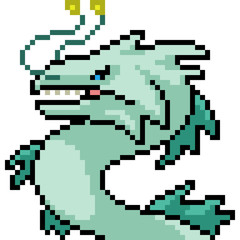 Obraz premium vector pixel art monster head