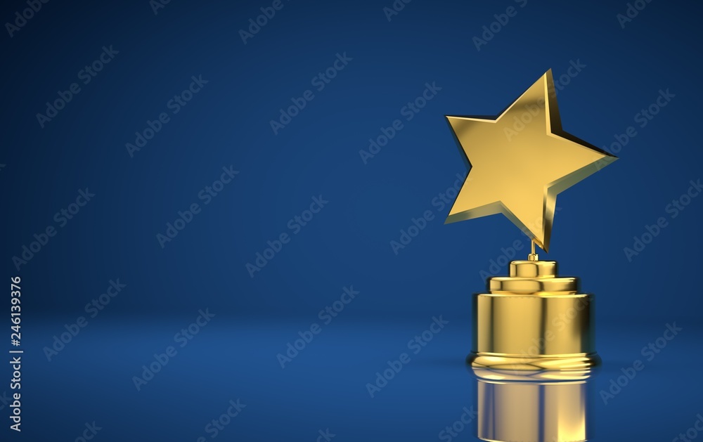 Wall mural star award blue background
