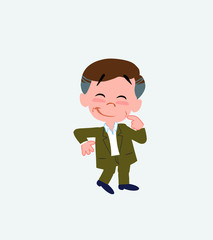 Businessman in casual style with funny expression. 