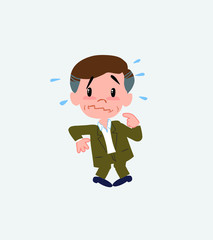 Businessman in casual style, scared. 