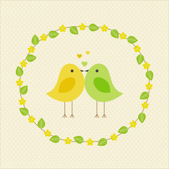 Vector card with a romantic theme.