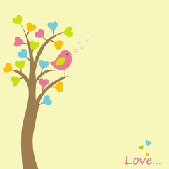 Vector card with a romantic theme.