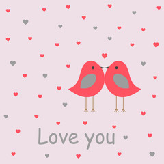 Vector card with a romantic theme.