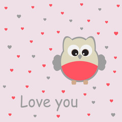 Vector card with a romantic theme.