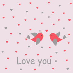 Vector card with a romantic theme.