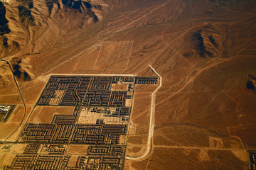 Beautiful view, aerial view from airplane, Las vegas, Nevada, USA