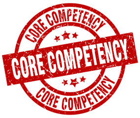 core competency round red grunge stamp