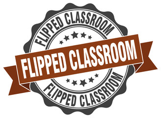 flipped classroom stamp. sign. seal
