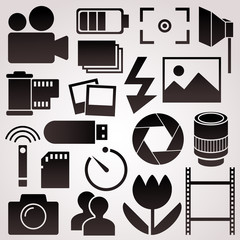 Photography vector icon set.