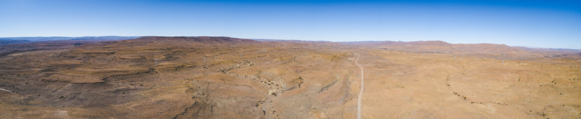Panoramic Aerial view over the Karoo region in South Africa