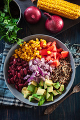 Mexican salad with quinoa and vegetables