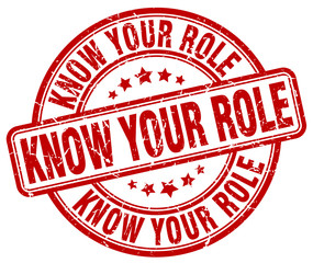 know your role red grunge stamp