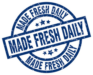 Fototapeta premium made fresh daily blue round grunge stamp