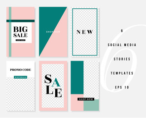 Vertical Social Media Post Stories Templates Set
