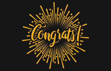 Fototapeta premium Congratulations Typography Handwritten Lettering Greeting Card Banner