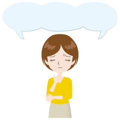 考え事をする女性