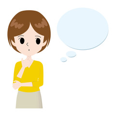 考え事をする女性