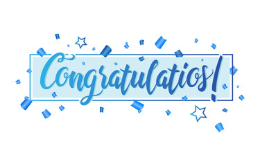 Congratulations Typography Handwritten Lettering Greeting Card Banner