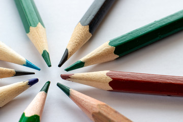 Fototapeta premium colored pencils close up