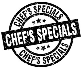 chef's specials round grunge black stamp